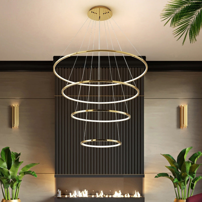 Olverai Large Tiered Ring LED Foyer Chandelier