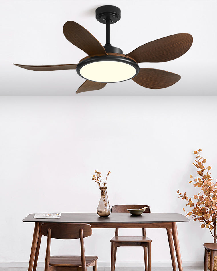 Olverai 5 Wood Blade Ceiling Fan Lamp