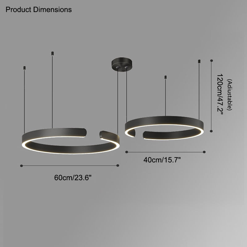 Olverai Black/Gold Ring Led Chandelier