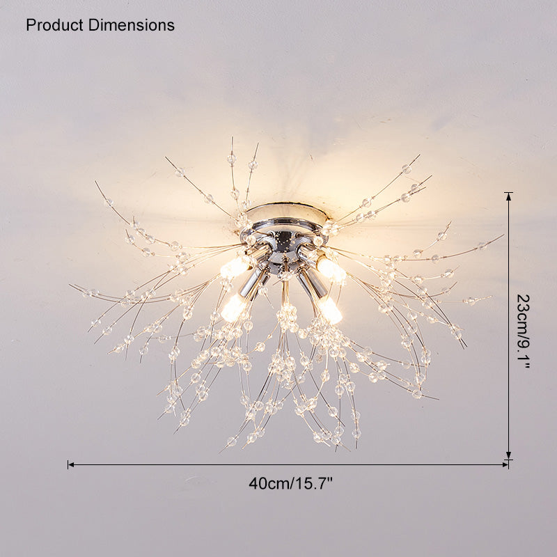 Olverai Dandelion Crystal Flush Mount Ceiling Light
