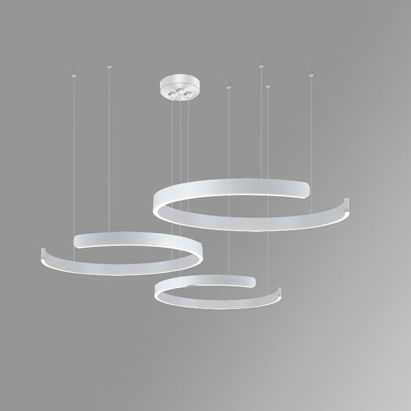 Olverai Black/Gold Ring Led Chandelier