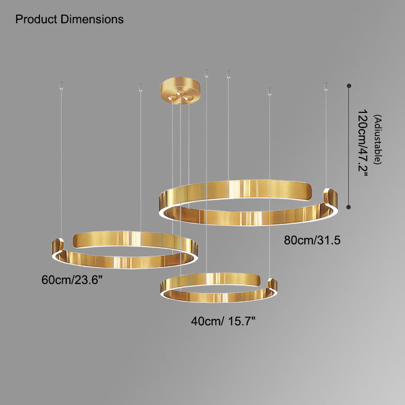 Olverai Black/Gold Ring Led Chandelier