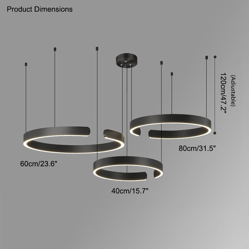 Olverai Black/Gold Ring Led Chandelier