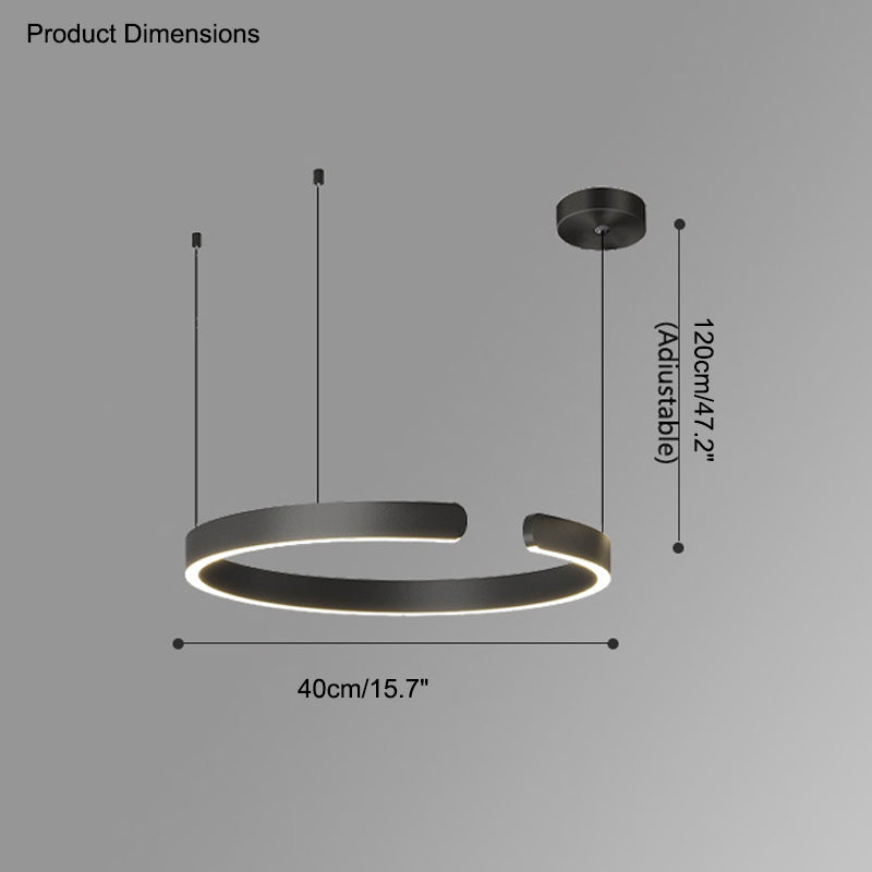 Olverai Black/Gold Ring Led Chandelier