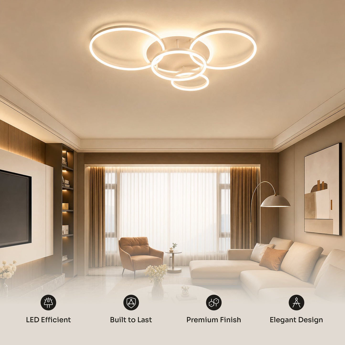 Olverai Circular LED Flush Mount Ceiling Light