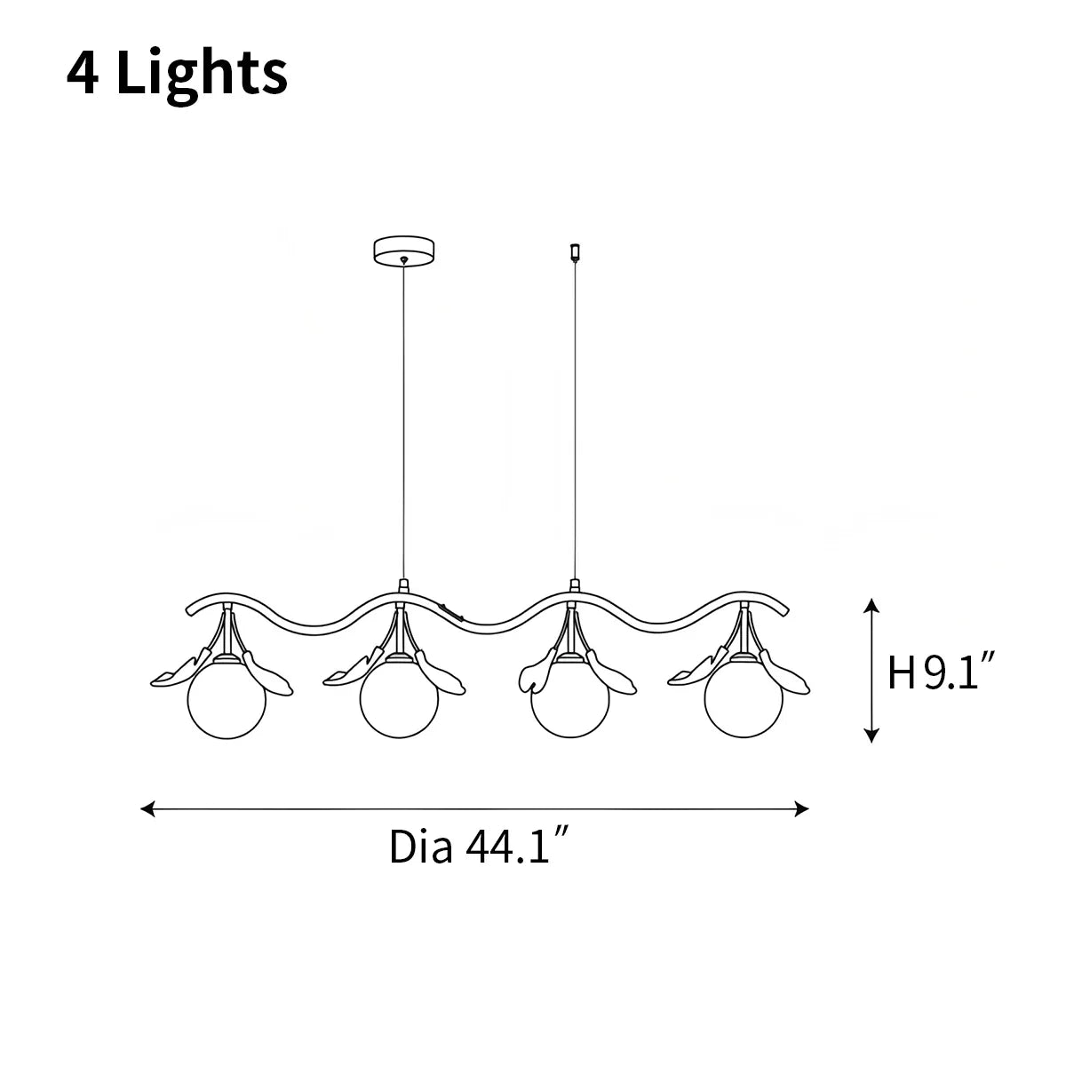 Evander Gingko Chandelier for Dining Area