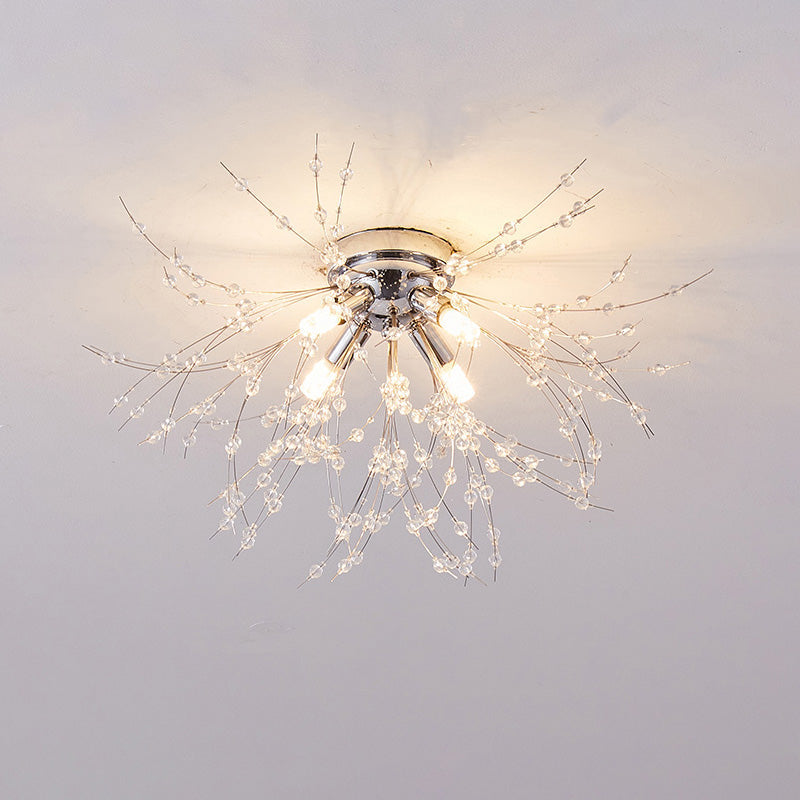 Olverai Dandelion Crystal Flush Mount Ceiling Light