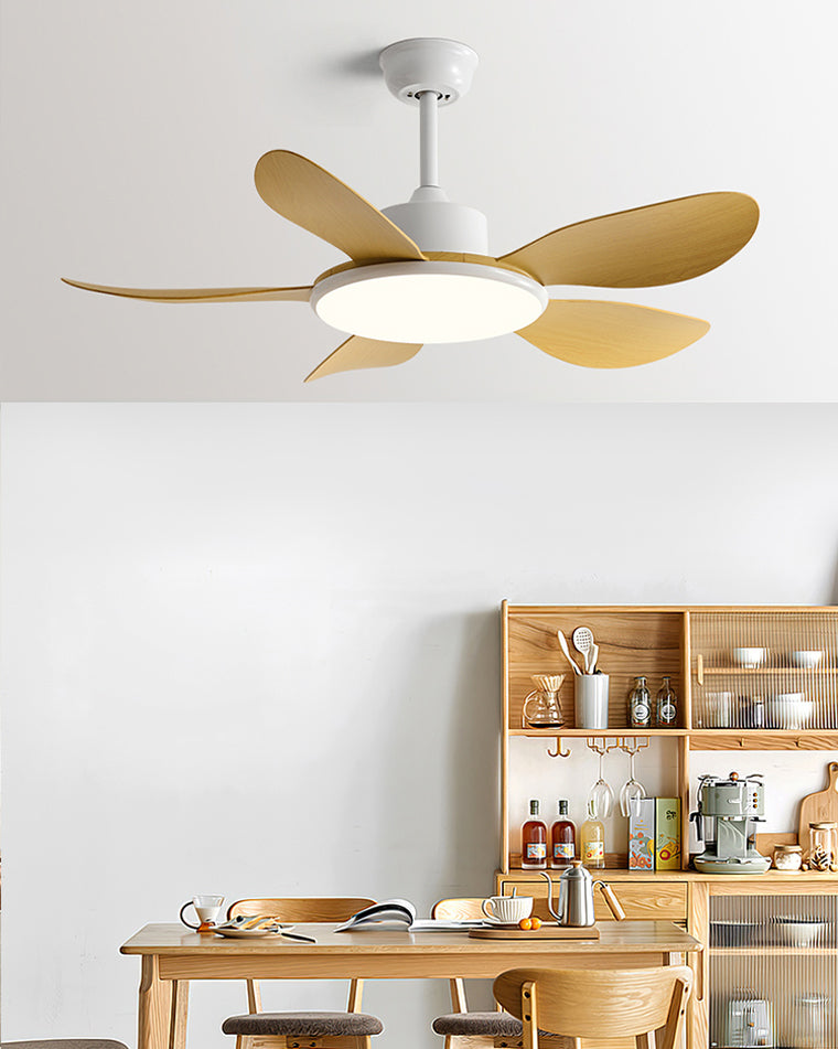 Olverai 5 Wood Blade Ceiling Fan Lamp