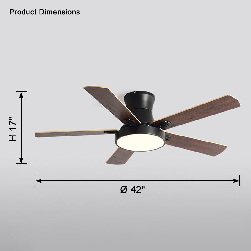 Olverai Low Profile Wood Ceiling Fan Lamp