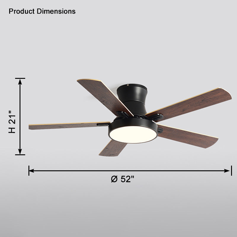 Olverai Low Profile Wood Ceiling Fan Lamp