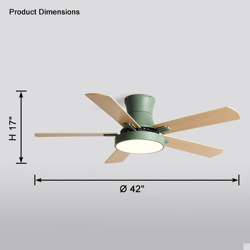 Olverai Low Profile Wood Ceiling Fan Lamp