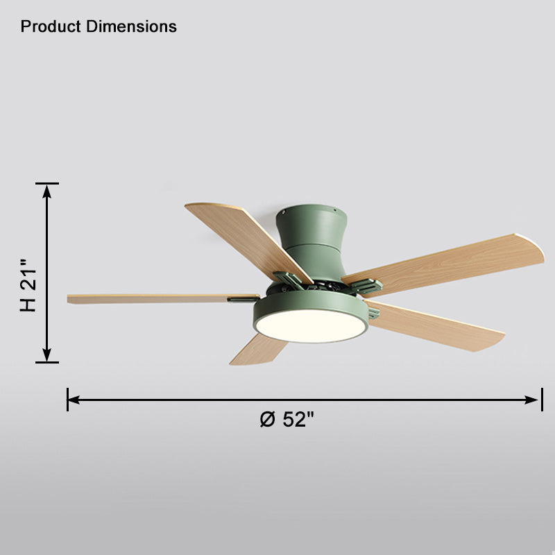 Olverai Low Profile Wood Ceiling Fan Lamp