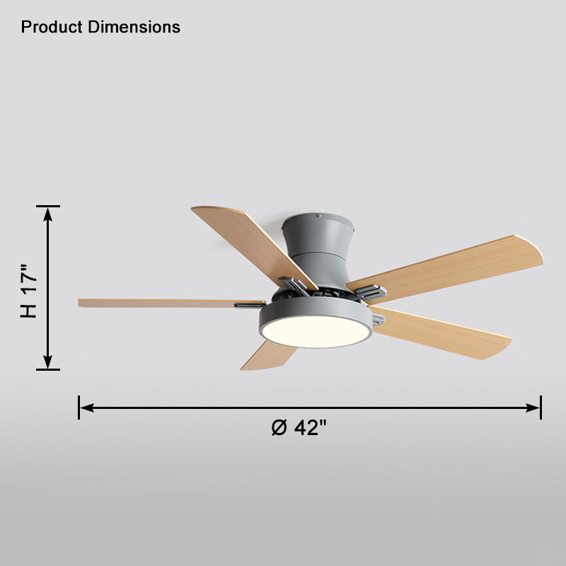 Olverai Low Profile Wood Ceiling Fan Lamp