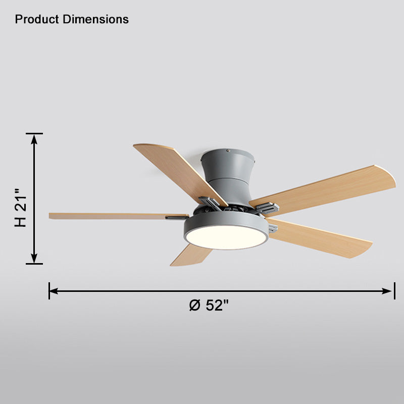 Olverai Low Profile Wood Ceiling Fan Lamp