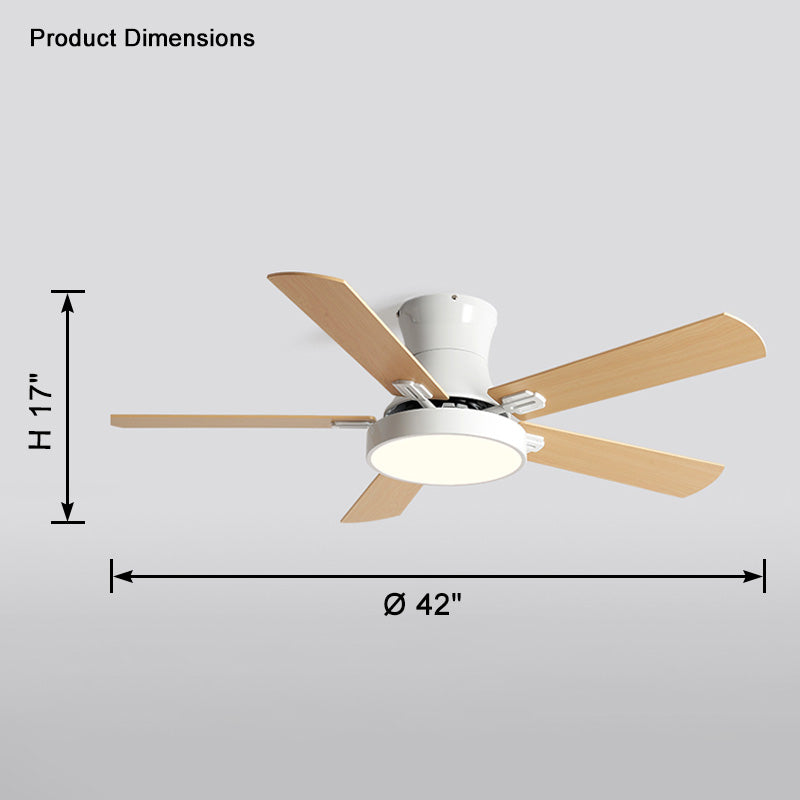 Olverai Low Profile Wood Ceiling Fan Lamp