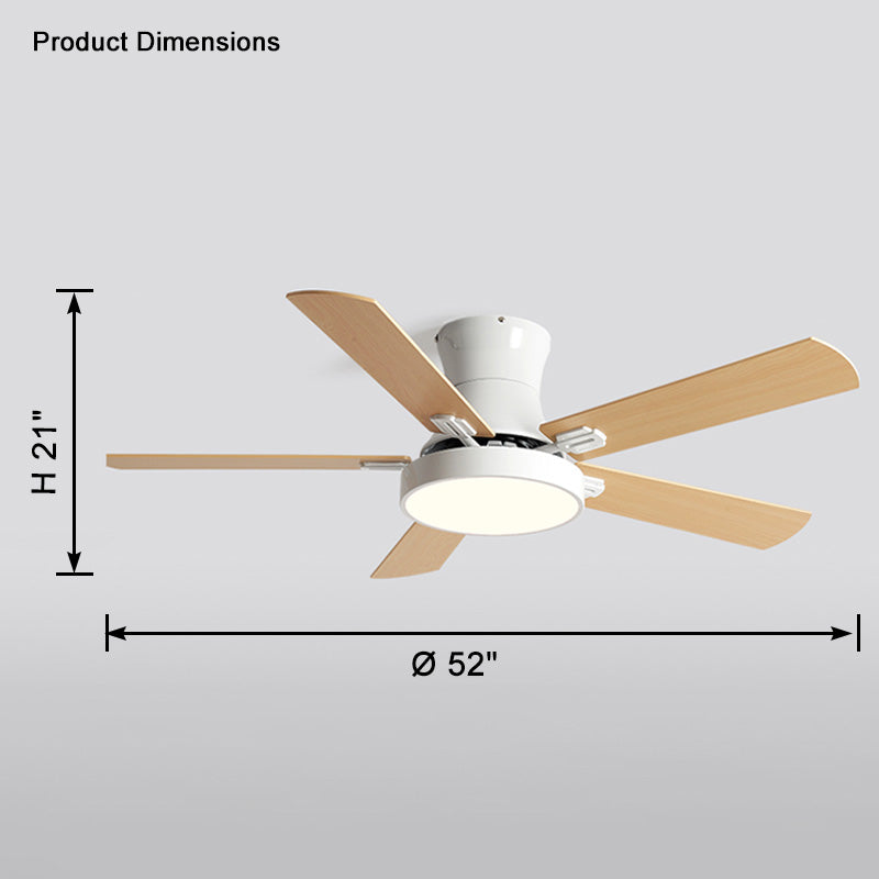 Olverai Low Profile Wood Ceiling Fan Lamp