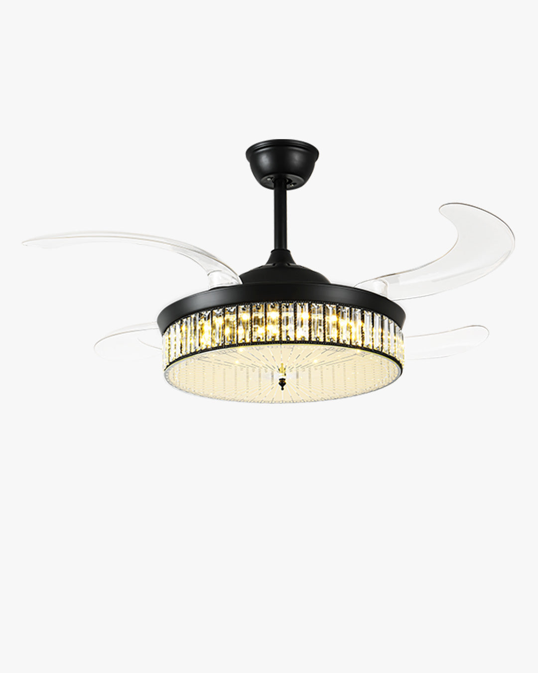 Olverai Crystal Retractable Ceiling Fan Chandelier
