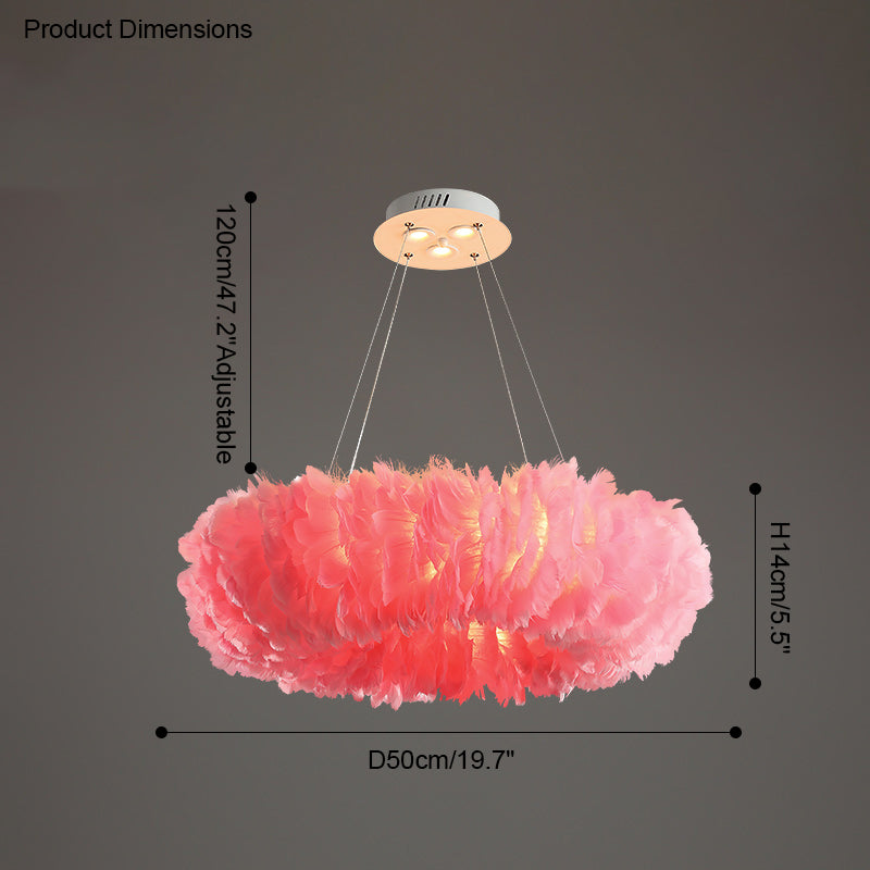 Olverai Feather Round Pendant Light