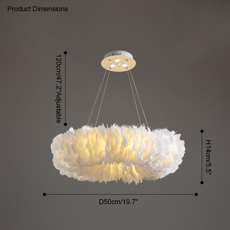 Olverai Feather Round Pendant Light