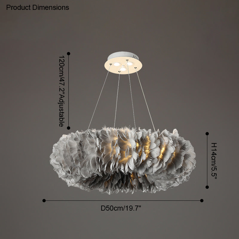 Olverai Feather Round Pendant Light