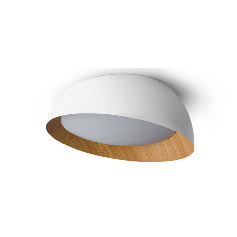 Olverai Wood Grain Asymmetrical Flush Mount Ceiling Light