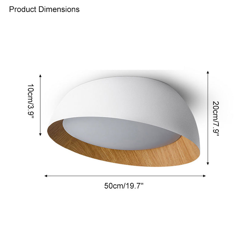 Olverai Wood Grain Asymmetrical Flush Mount Ceiling Light