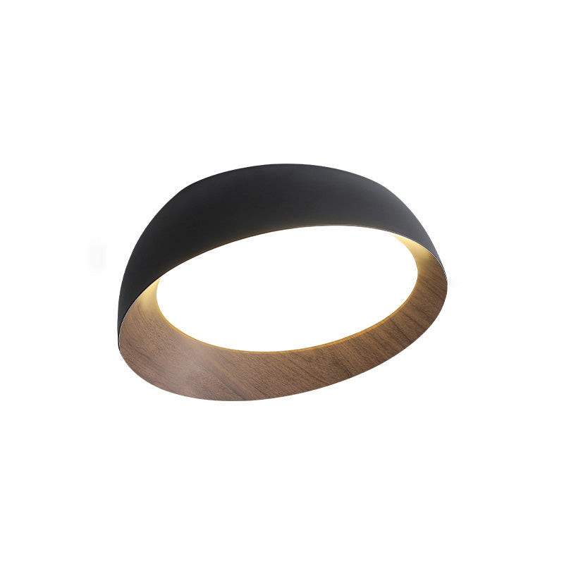 Olverai Wood Grain Asymmetrical Flush Mount Ceiling Light