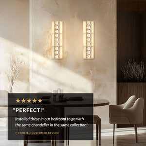 Olverai Avelisse Alabaster Crystal Wall Sconce