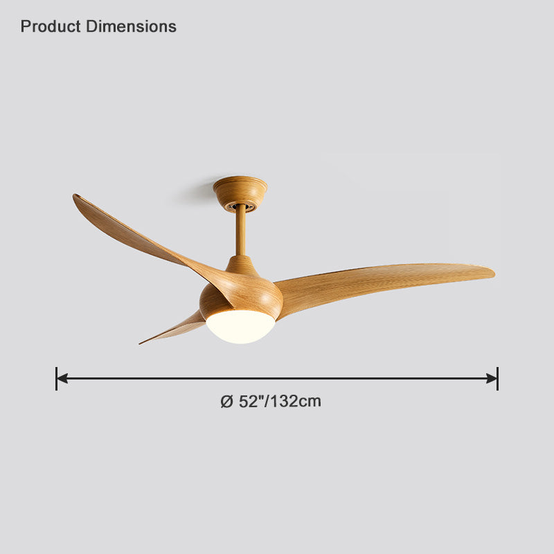 Olverai 3 Wave Blade Ceiling Fan Lamp