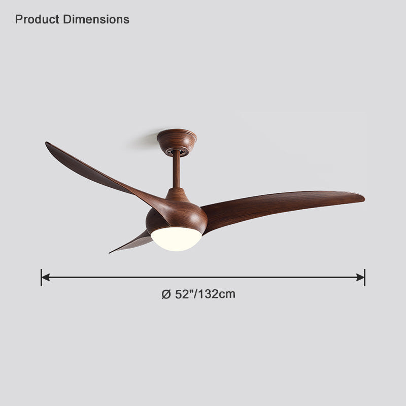 Olverai 3 Wave Blade Ceiling Fan Lamp