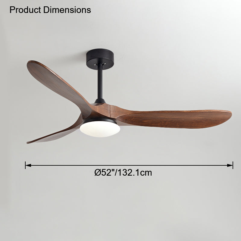 Olverai 52" Propeller Wood Ceiling Fan Lamp