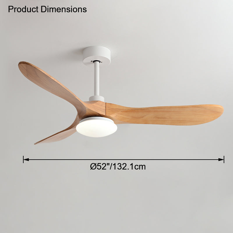 Olverai 52" Propeller Wood Ceiling Fan Lamp