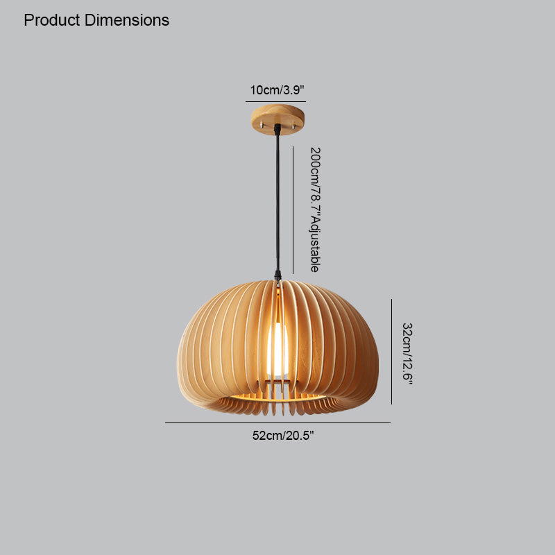 Olverai Pumpkin Wood Pendant Light