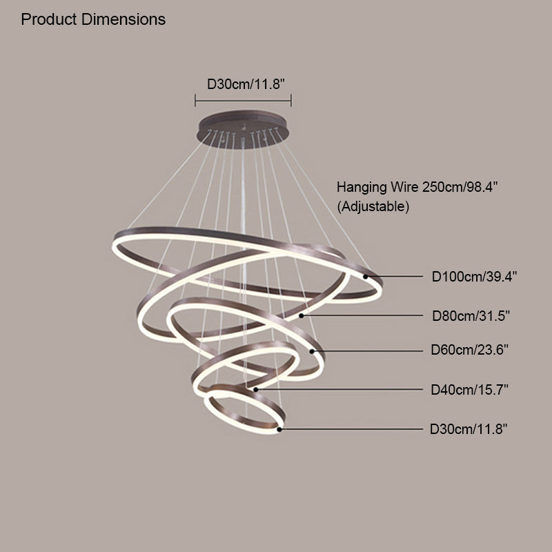 Olverai Tiered Ring LED Chandelier