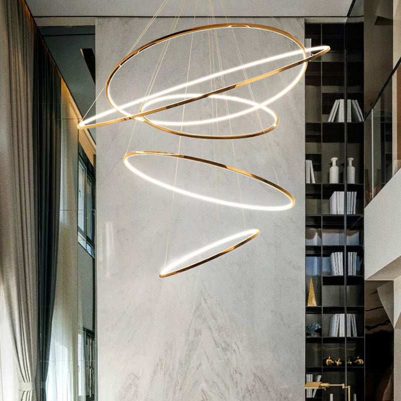 Olverai Large Tiered Ring LED Foyer Chandelier