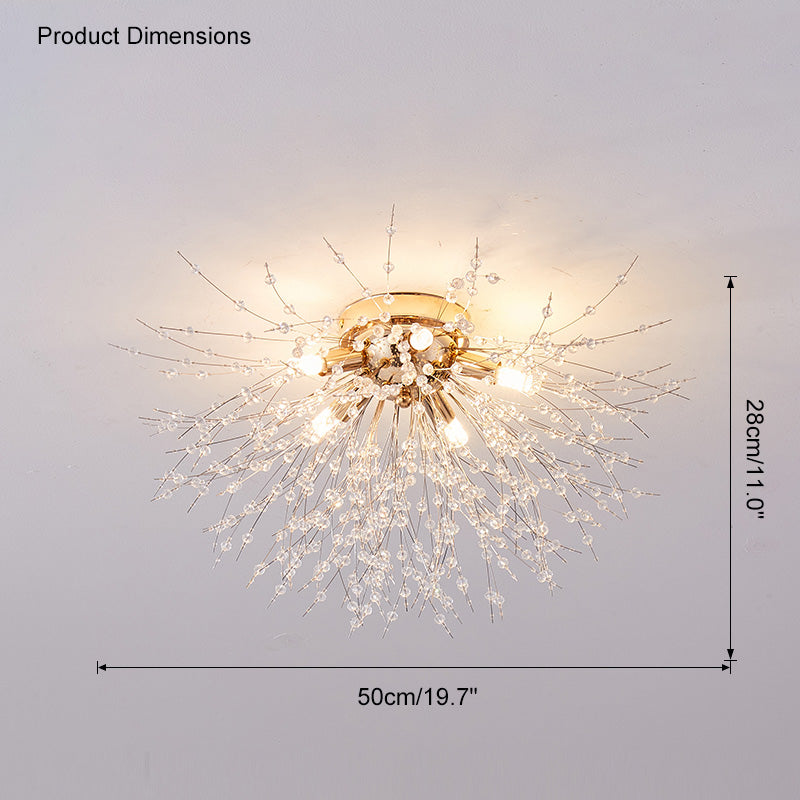 Olverai Dandelion Crystal Flush Mount Ceiling Light