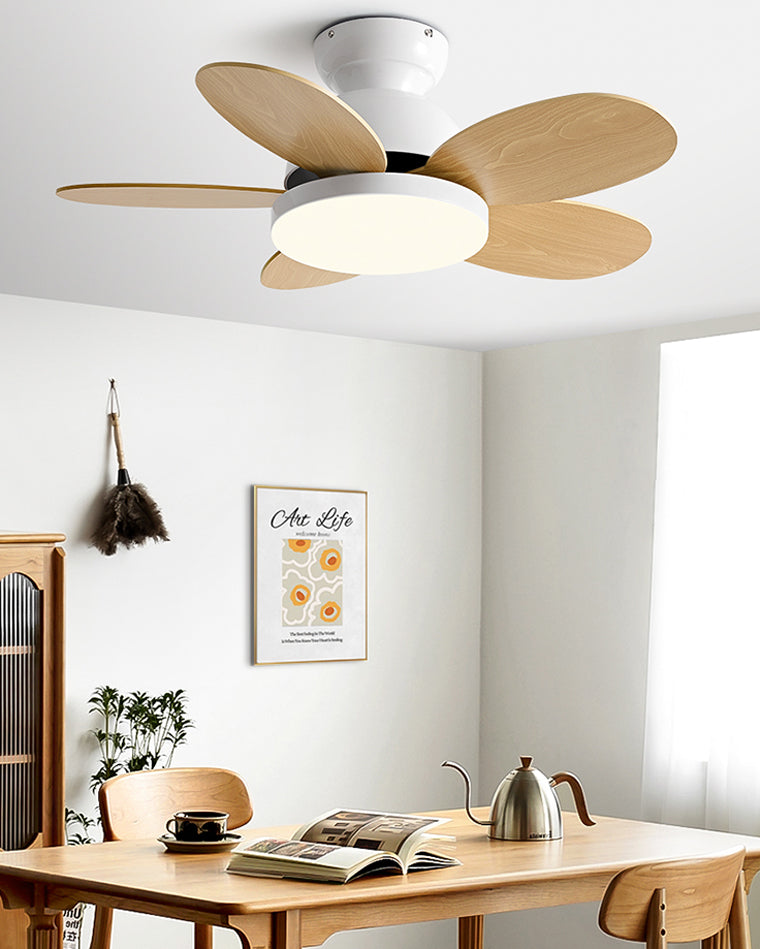 Olverai 36" Scandi Wood Ceiling Fan Lamp