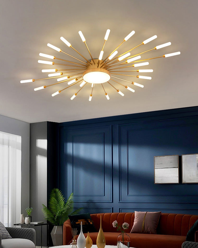 Olverai Firework Sunburst Flush Mount Ceiling Light