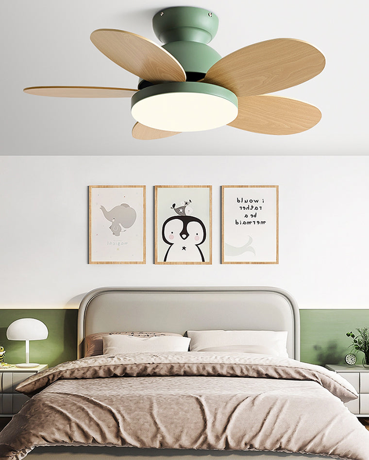 Olverai 36" Scandi Wood Ceiling Fan Lamp