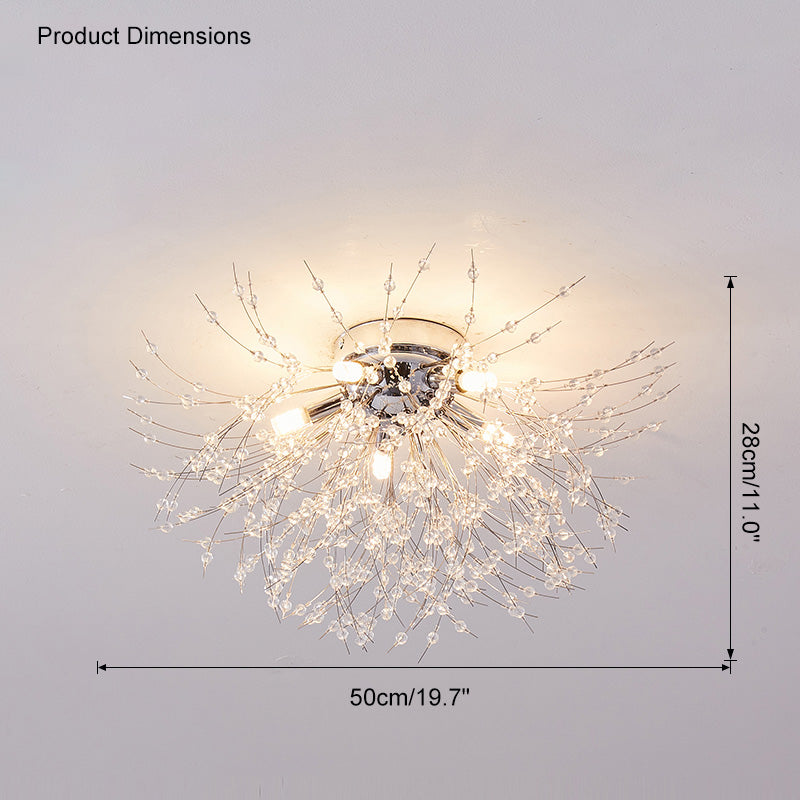 Olverai Dandelion Crystal Flush Mount Ceiling Light