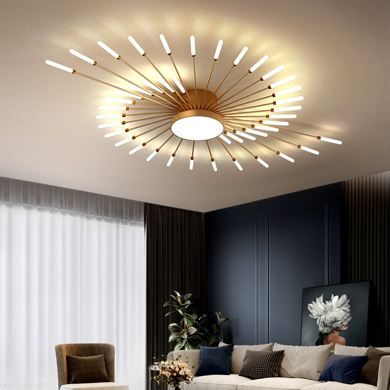 Olverai Firework Sunburst Flush Mount Ceiling Light