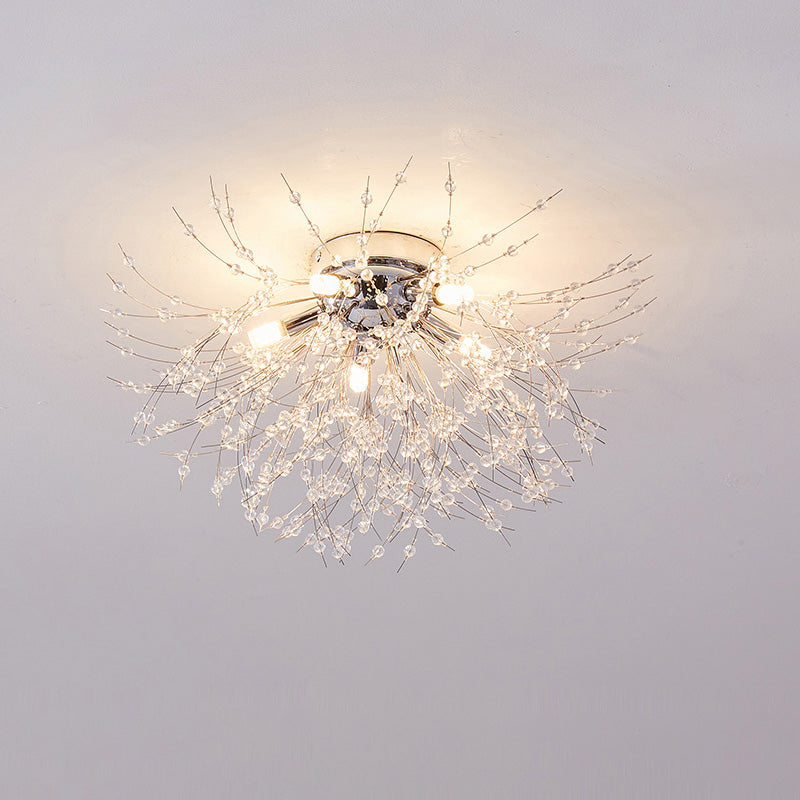 Olverai Dandelion Crystal Flush Mount Ceiling Light