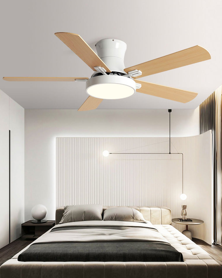 Olverai Low Profile Wood Ceiling Fan Lamp