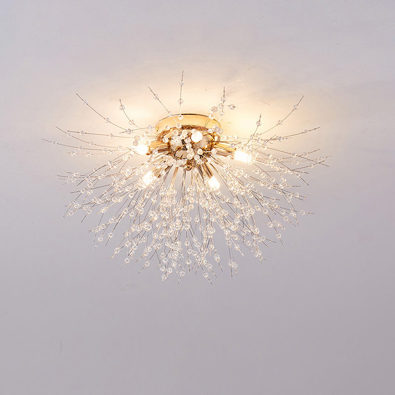 Olverai Dandelion Crystal Flush Mount Ceiling Light