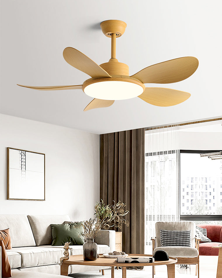 Olverai 5 Wood Blade Ceiling Fan Lamp