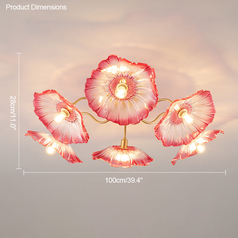 Olverai Lotus Leaf Flower Flush Mount Ceiling Light