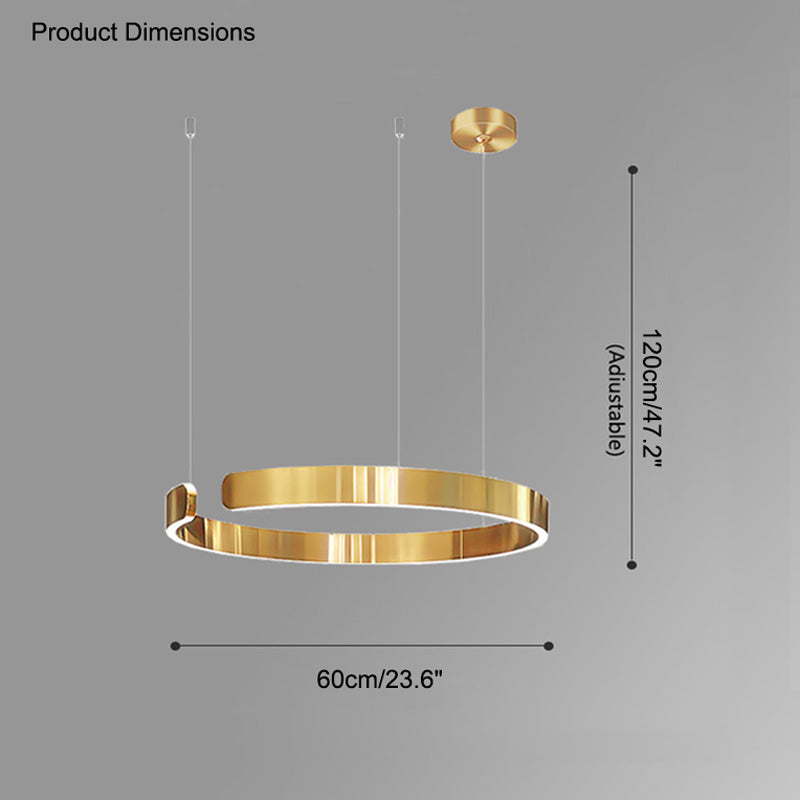 Olverai Black/Gold Ring Led Chandelier