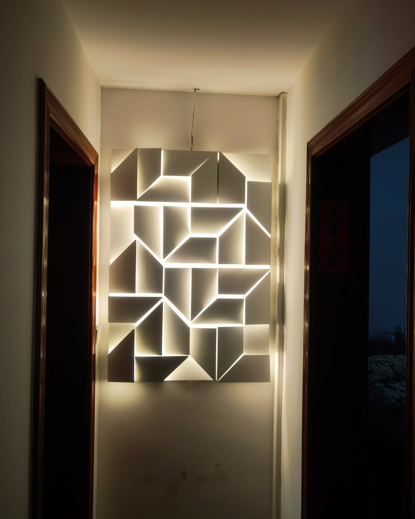 Olverai Rectangular Sculptural Art Wall Sconce