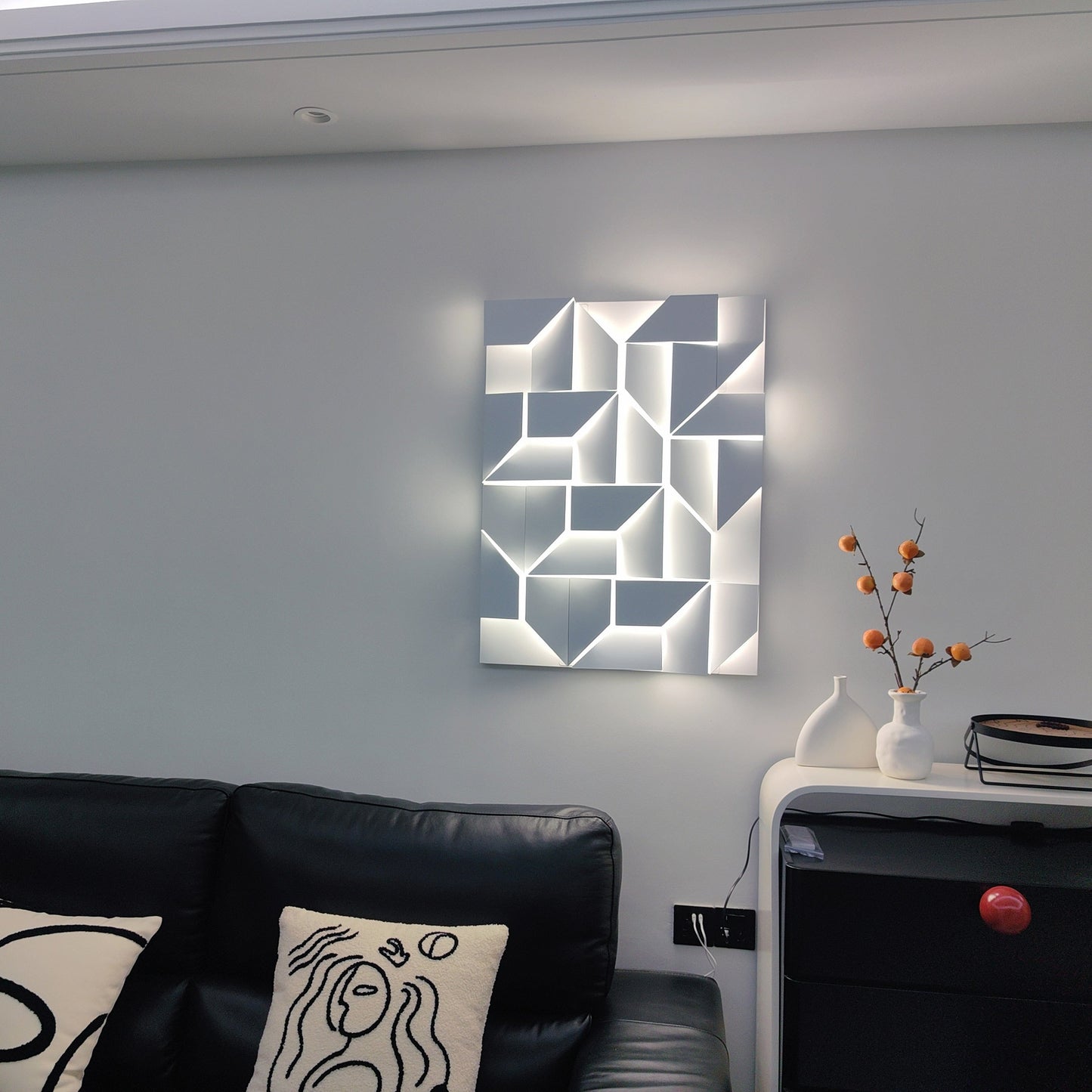 Olverai Rectangular Sculptural Art Wall Sconce