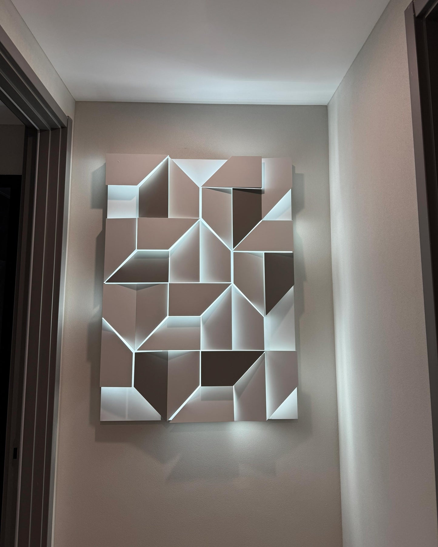 Olverai Rectangular Sculptural Art Wall Sconce